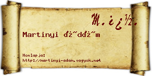 Martinyi Ádám névjegykártya