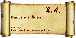 Martinyi Ádám névjegykártya